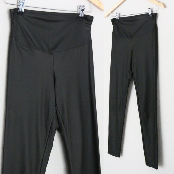 Yummie Faux Leather Shaping Legging Matte Black High Waist Size M $68 - Picture 3 of 11